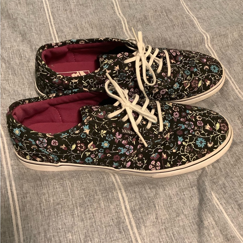 Vans Women's Black Floral Sneakers - Picture 2 of 6